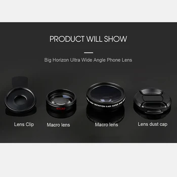2 in 1 Telefon Mobil Obiectiv 0.45 X cu Unghi Larg de Len și Macro HD Fisheye Lens Lentilă aparat de Fotografiat pentru iPhone, Telefon Android pentru iPhone Samsung