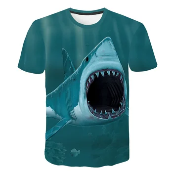 Animal pui de Rechin tricou Baiat Tricou pentru Copii t-shirt pentru Copii Băieți fete Haine Copil Tricouri Pește Recif de Corali Tricou
