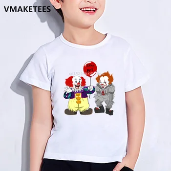 Copiii de Vara Fete si Baieti T shirt Pennywise Film Învinși de Imprimare de Desene animate pentru Copii T-shirt Casual Amuzante Haine pentru Copii