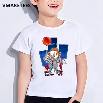 Copiii de Vara Fete si Baieti T shirt Pennywise Film Învinși de Imprimare de Desene animate pentru Copii T-shirt Casual Amuzante Haine pentru Copii