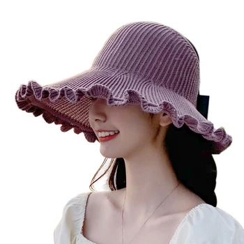 Femei Vara Viziere Pălărie Pliabilă Palarie de Soare Largă de Mare Refuz Palarii de Plaja Plaja Protectie UV Capac