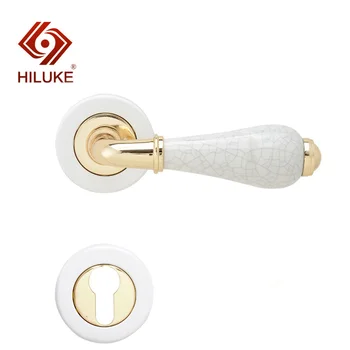 HILUKE aliaj de zinc split mâner mâner de ceramică stil clasic, potrivit pentru ușă de lemn, ușa de la dormitor baie clasic ușa loc