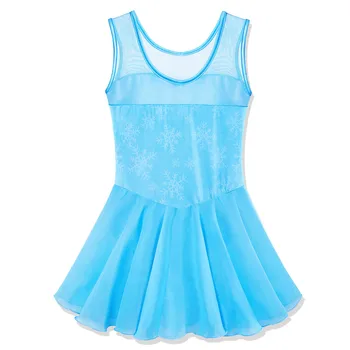 BAOHULU Teen Fete Tricou Bumbac Tul Rochie de Balet pentru Copii Fulg de nea Tutu Balet, Dans Purta Copilul Costum de Balerina Albastru Roz