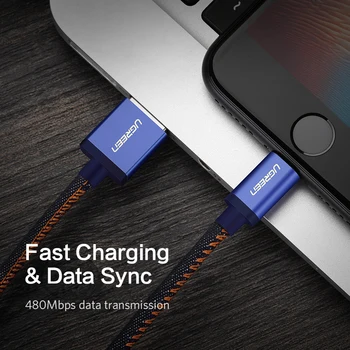 Ugreen IFM Lightning usb cablu pentru iPhone 12 11 xs xr 8 7 6s 5SE apple ipad pro încărcător de telefon 2.4 O încărcare Rapidă de date 1m 1,5 m 2m