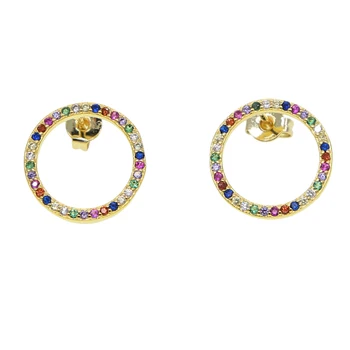Noi Simplu europene de Moda de culoare de Aur Rotund Cerc Hoop Cercei pentru Femei Geometrice Ureche Cercuri Earing Brincos Bijuterii Cadou