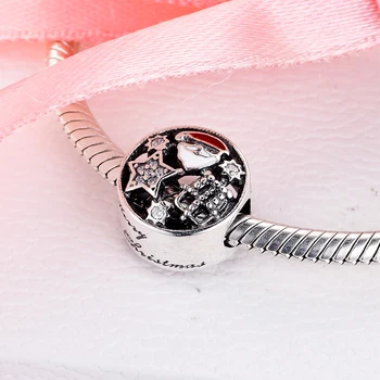 Autentic Argint 925 Bucurie de Crăciun Farmecul Șirag de mărgele se Potrivește Pandora Bratari Margele pentru a Face Bijuterii en-Gros kralen pulsera