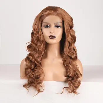 RONGDUOYI Ash Blonde Sintetice Dantelă în Fața Peruca Lung Ondulat de Înaltă Temperatură de Fibre de Păr Glueless Front Dantelă Cosplay Peruci pentru Femei