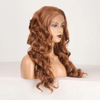 RONGDUOYI Ash Blonde Sintetice Dantelă în Fața Peruca Lung Ondulat de Înaltă Temperatură de Fibre de Păr Glueless Front Dantelă Cosplay Peruci pentru Femei