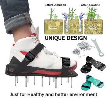 1 Pereche de Iarbă de Grădinărit de Mers pe jos de Revitalizare Aerator de Gazon Sandale Pantofi de Unghii Pantofi Instrument Cultivator