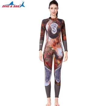 3mm Neopren pentru Femei Costum Imprimat Slăbire Design Termic de Protectie Anti-Abraziune de Scuba Diving Surfing, Pescuit, Caiac Costum