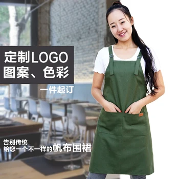 Moda coreeană bucătărie de gătit șorț cafenea restaurant de unghii de arta de desen de bărbați și femei, salopete copii, logo-ul personalizat
