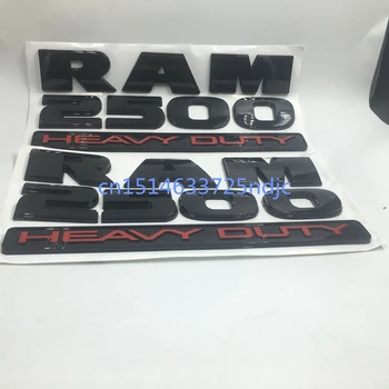 Pentru Dodge Ram 2500 Heavy Duty Negru Mat Logo-ul Scrisori Plăcuța Emblema, Insigna Decal Set de Două 13828