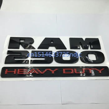 Pentru Dodge Ram 2500 Heavy Duty Negru Mat Logo-ul Scrisori Plăcuța Emblema, Insigna Decal Set de Două