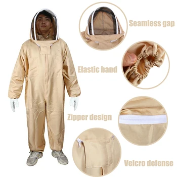 Apicultura Îmbrăcăminte de Protecție cu Mănuși Profesionale Ventilate Corp Plin Apicultura Sacou Costum de Protecție Costum Apicol