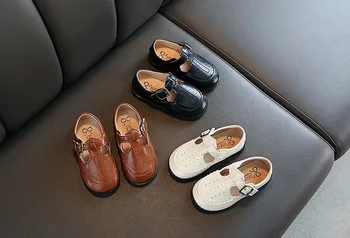 2020 Primăvară Nouă Fete din Piele Moale Pantofi Vintange Copil Mic Pantofi Stil Britanic Încălțăminte pentru Copii de Toate-meci de Petrecere, Pantofi