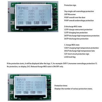 Inteligent inteligent de Baterie de Litiu de Protecție Bord LCD Ecran Display Singură Celulă tensiune Capacitate de Temperatura Informații Show