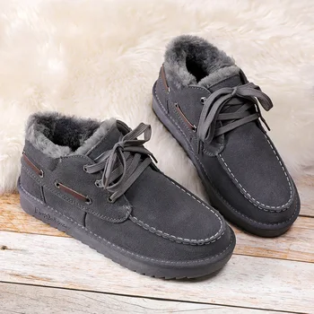ZUZI Nou Australia Clasic Stil de Pluș Zapada Ghete Bărbați din Piele naturală Cald Glezna Cizme de Iarna pentru Barbati Anti-Derapaj Dantela-Up Pantofi