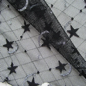 1 curte stele franceză luna moale voile tesatura stretch sexy rochie de tul ochiurilor de tesatura ,cortina,fundal,minge rochie diy cusut plasă tesatura
