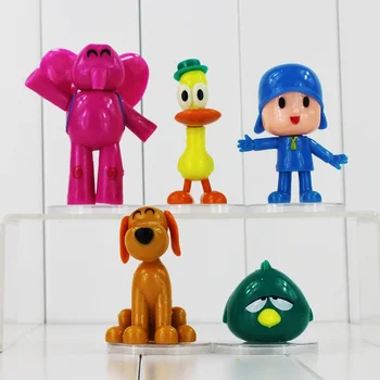5pcs/mulțime de Desene animate Drăguț Pocoyo Figura Jucării Pocoyo Rață Pato Elefant Elly Doggy Loula Somnoros Pasăre Model de Papusa Jucării Pentru Copii