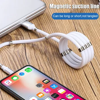 Cablu USB Magnetic Tip absorbant Pentru iPhone, Huawei, Tip Micro-C Flexibil Și Durabil, Pliabil Non-tangled Încărcare Rapidă a Cablurilor