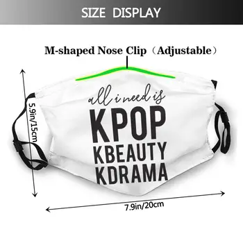Kpop Gura Masca de Fata Toata Ziua Kpop KBeauty Kdrama Reutilizabile Masca Faciala pentru Adulti cu 2 Filtre de Moda se Răcească Masca