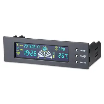 5.25 Inch Bay Frontal Panou LCD Display 3 Fan Controler de Viteză CPU Senzor de Temperatură Sonde 5 - 90 grade celsius
