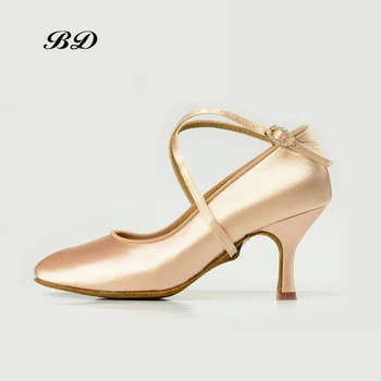 TOP Pantofi de Dans Modern, latino-Pantofi pentru Femei Adulte Moale Standard Național Unic Vals de Înaltă calitate Satin BD 187 Profesionale Ballroom