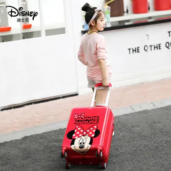 Autentic Disney Minnie pentru Copii Bagajele Pot Fi Montate Și Îmbarcare Călători Cărucior Caz, Fată de Desene animate Drăguț 20 Inch Student