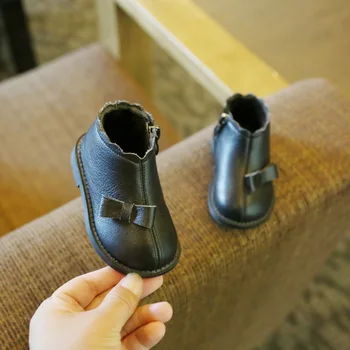 Noi De Iarna Bumbac Pentru Copii Pantofi De Iarna Din Piele Fete Cizme De Zapada Bow Baby Pantofi De Copil Copilul Mocasini Prima Pietoni