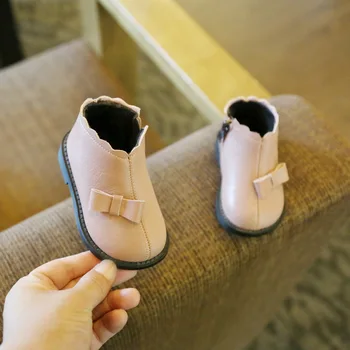 Noi De Iarna Bumbac Pentru Copii Pantofi De Iarna Din Piele Fete Cizme De Zapada Bow Baby Pantofi De Copil Copilul Mocasini Prima Pietoni