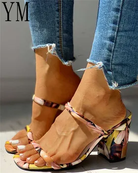 De Vară 2020 bomboane de culoare de Piele de Brevet Femei Sandale de Moda Pătrat Tocuri inalte Doamnelor Pompe Sexy Rochie de Petrecere Pantofi pentru Femeie Sandale 14003