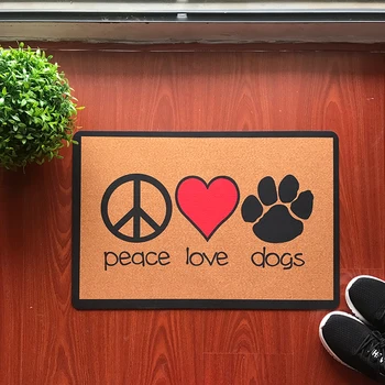 Preș de intrare - Amuzant și Creativ Preș - Pace Iubesc Câinii Usa Mat pentru Interior Exterior