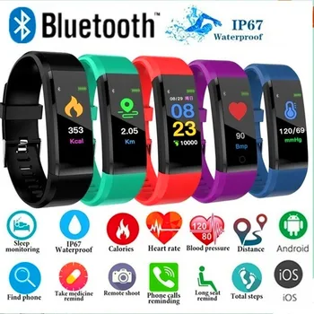 Bluetooth Ceas Inteligent Ecran Color rezistent la apa Heart Rate Monitor de Presiune sanguina Fitness Brățară Sport Bratara pentru IOS Android
