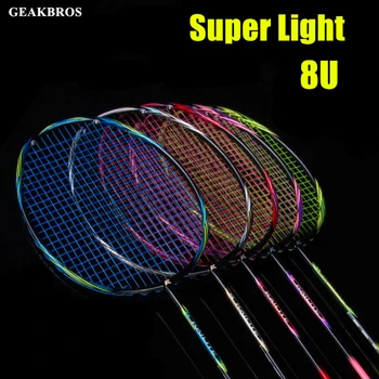 8U 65g Racheta de Badminton Profesionale din Fibra de Carbon Raquette Super-usoare Joc Rachete de 22-35 lbs Sport Trainning Vigoare Zbaturi