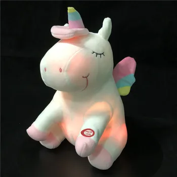 1 buc 30cm cu LED Unicorn de Pluș Jucării de Pluș Aprinde Jucării de Pluș Animale Drăguț Cal de Jucarie Papusa Moale Jucarii Copii Xmas Cadouri