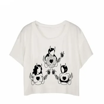 Scurta de vara tricou Femei Diavolul Imprimare O-gât Casual sex Feminin Funny T-shirt Streetwear Grafic Teuri pentru Femei