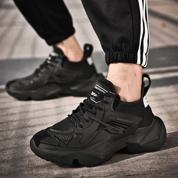 Noi Barbati Casual Pantofi pentru Bărbați Respirabil Non-alunecare ochiurilor de Plasă Respirabil Dantela-up rezistent la Uzura Culoare Solidă Pantofi de Sport Tanis Mascurino