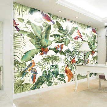 Personalizat Murală Tapet În Stil European Tropicală Flori Bird Pictura De Perete Care Acoperă Camera De Zi Dormitor Fotografie Tapet