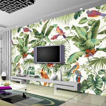 Personalizat Murală Tapet În Stil European Tropicală Flori Bird Pictura De Perete Care Acoperă Camera De Zi Dormitor Fotografie Tapet