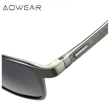 AOWEAR de Lux Piața Polarizat ochelari de Soare Barbati de Calitate Superioară din Aluminiu Retro Ochelari Anti-orbire Conducere Ochelari de Soare Ochelari de Lunetă