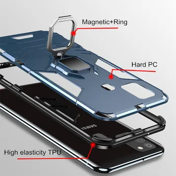 Armura Caz pentru Samsung Galaxy A21s Caz Inel Magnetic Kickstand Grele Bara de protecție Caz pentru Samsung Galaxy A21s O 21S A21 E Cazul