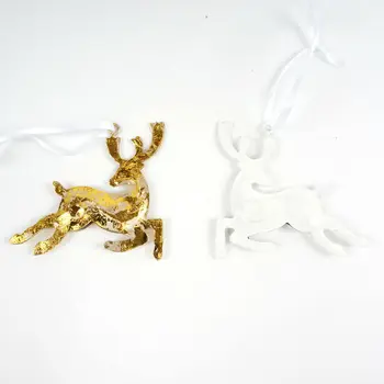 Decorațiuni pentru bradul de crăciun reni 24buc alb & aur de fier cerb elemente de Crăciun ornamente pentru pomul de accesorii pentru casa Festival