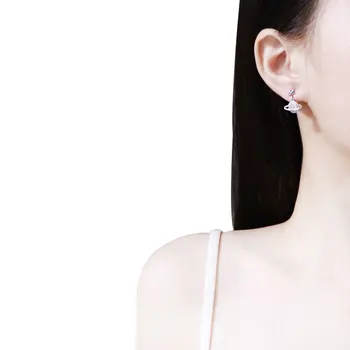 SIPENGJEL Moda Zircon Cubic Asimetrie Legăna Cercei Lungi Agățat Luna Cercei Stud Pentru Femei Stil coreean de Bijuterii Cadou