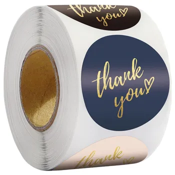 500pcs Ultima Rundă Etichete Mulțumesc pentru Supporing Ambalaje de Hârtie Kraft Autocolant pentru Pungi de Bomboane Drajeuri Cutie de Cadou de Nunta Autocolante
