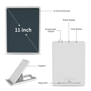 LCD Scris Comprimat de 11 Inch Digital Drawing Tablet Electronice Portabile Placi de Afaceri Pad Cu Stylus Pen pentru Adulți și Copii