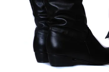 Plus dimensiune 34-43 de moda new sosire de Iarnă de la Jumătatea Vițel Cizme pentru Femei Negru Alb Maro apartamente tocuri jumătate de cizme de toamna, pantofi de Zăpadă yuj7