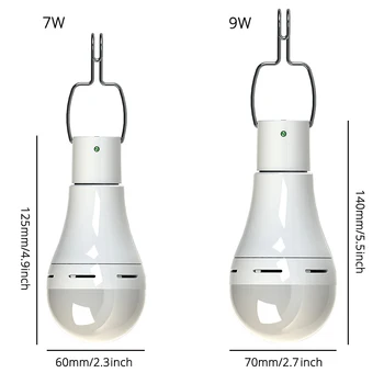 9W / 7W LED-uri Portabile Alimentate Solar de Camping Bec Controlat de la Distanță Impermeabil în aer liber USB Cort Felinar Pentru Camping, Drumetii