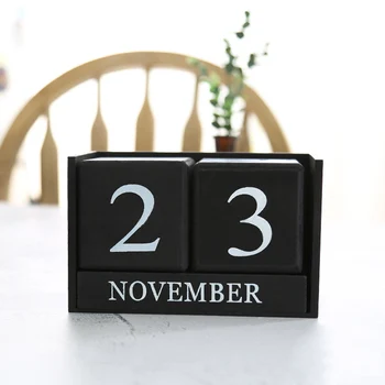 De epocă din Lemn Perpetual Calendar de Birou Bloc Planificator Permanent Organizator Desktop DIY Agenda JR Oferte