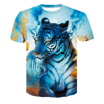Vară Nouă Bărbați 3D Imprimate tricou Casual în aer liber Shortsleeved imprimate 3D tigru tricou 2020 Fashion Street rece maneca scurta