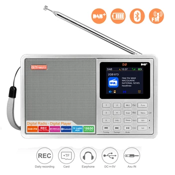 GTMEDIA D2 Portabil cu DAB Radio Digital FM Radio Difuzor Bluetooth AUX-IN Slot pentru Card TF MP3 Player Înregistrare mufa de căști